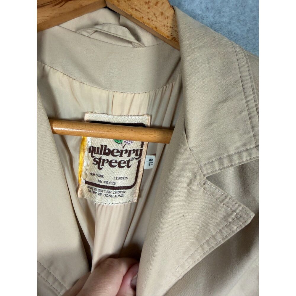 Vintage Mulberry Street Beige Belted Maxi Trench Coat Women’s 7/8 Bin E - Picture 2 of 4